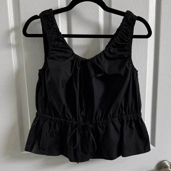 VICI-NWOT-Deanna Sleeveless PeplumTie Front Top - Picture 3 of 14